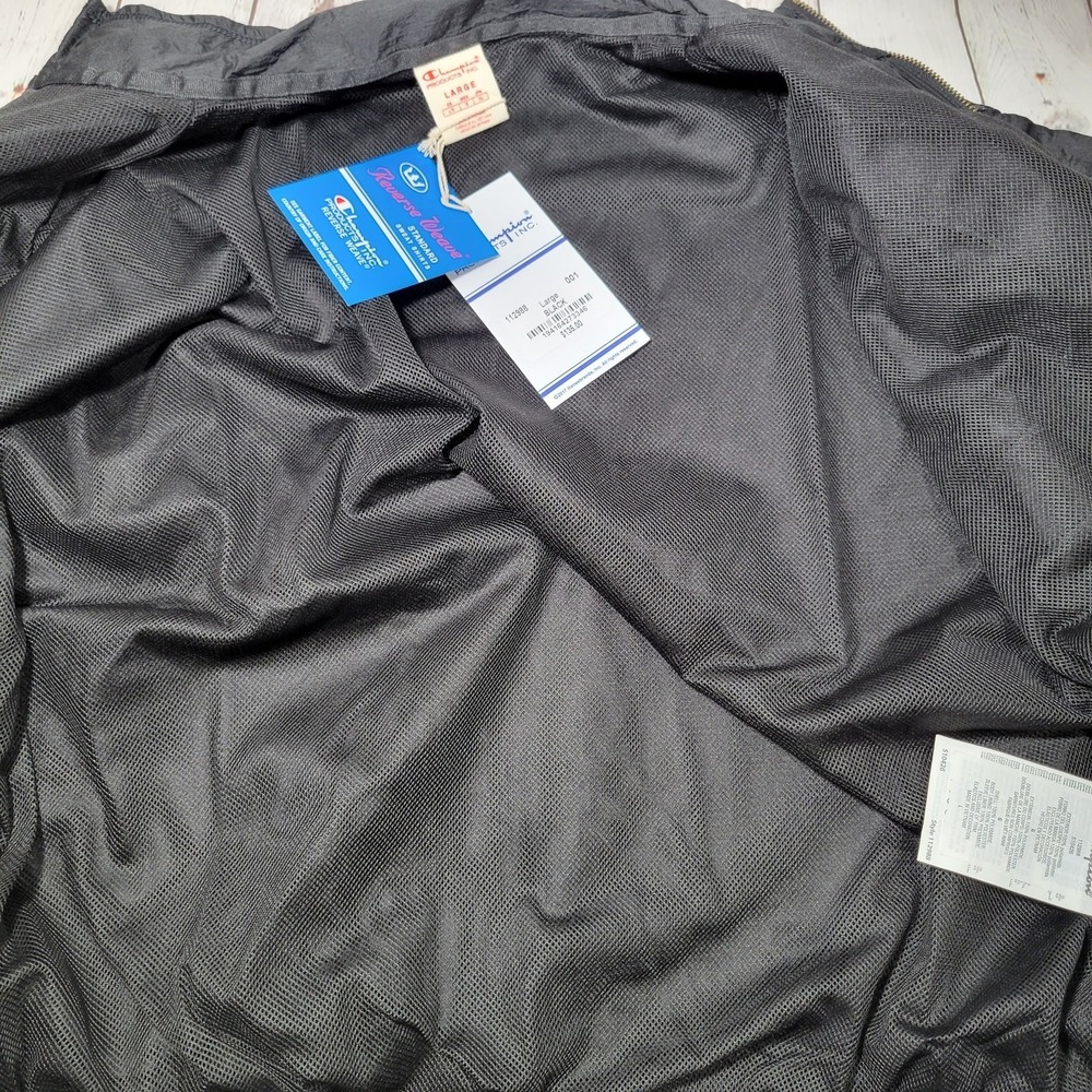 Champion Women's Large Black Track Jacket Full Zip Lightweight Nylon Polyester - Picture 8 of 9